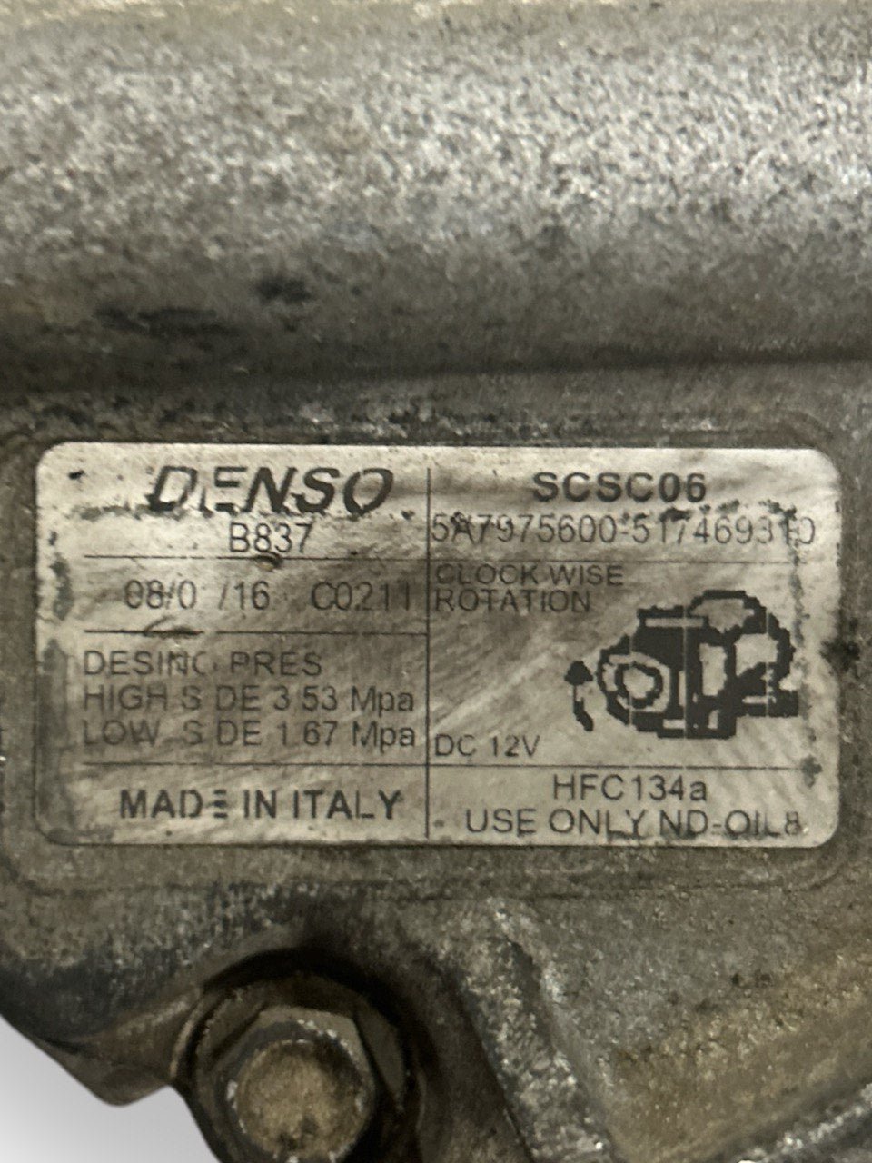 Compressore Aria Condizionata Fiat Idea 1.3 Diesel (2003 > 2011) cod . 517469310-5A7975600