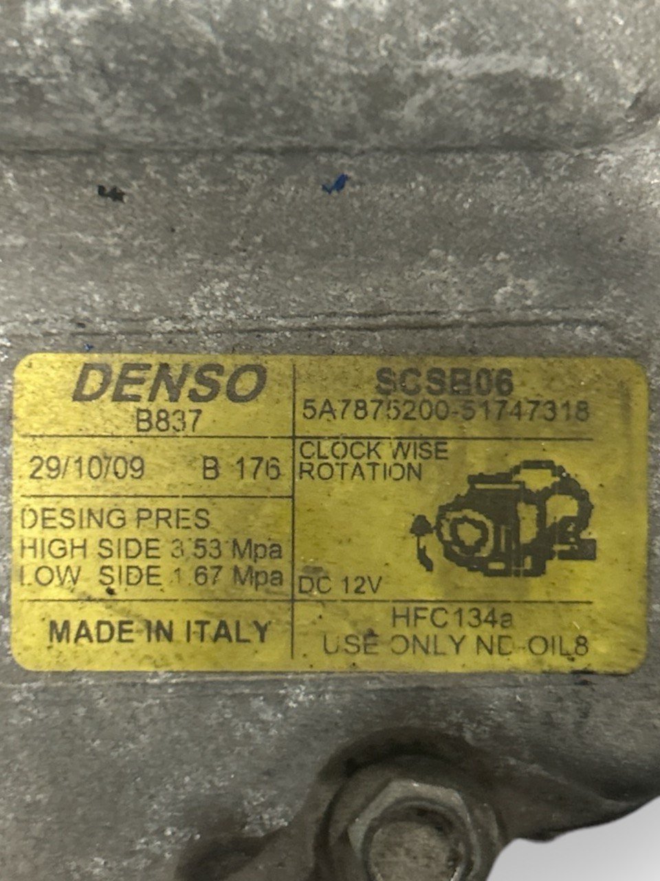 Compressore Aria Condizionata Fiat Panda (169) 1.2 Benzina (2003 > 2012) cod . 51747318