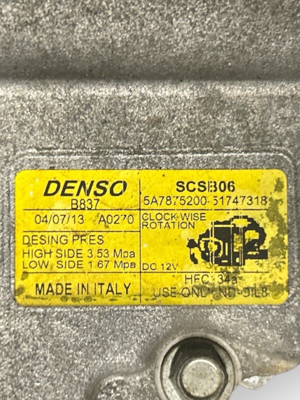 Compressore Aria Condizionata Fiat Panda 169 1.2 Benzina  cod.5A7875200 (2003-2012)