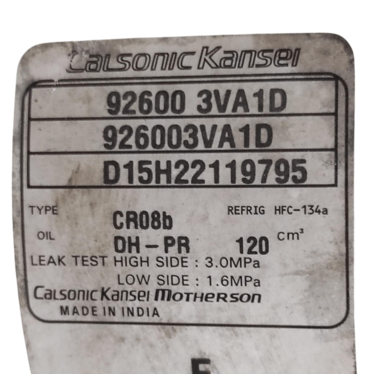 Compressore aria condizionata nissan micra k13 1.0 benzina cod: 926003va1d (2014-2021)