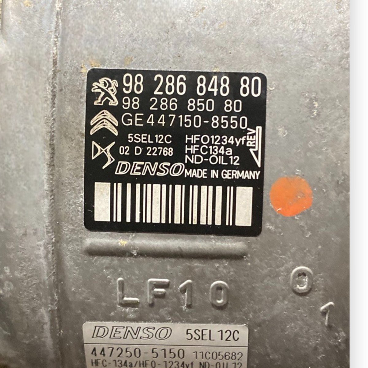 Compressore aria condizionata peugeot 208 ii 1.2 benzina (2019-) Cod: 9828684880