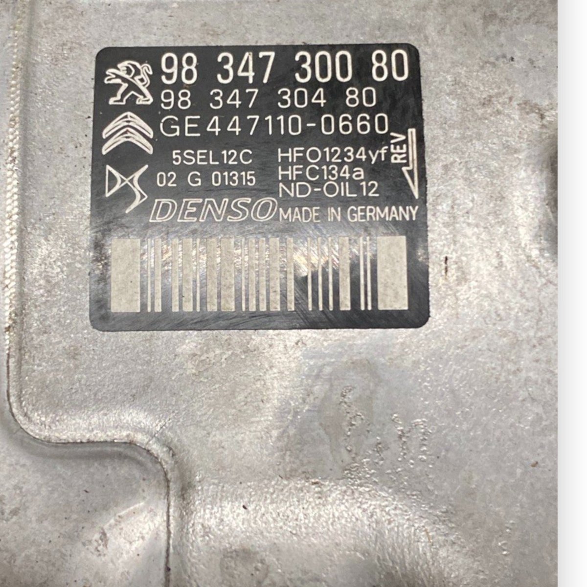 Compressore aria condizionata peugeot 208 ii 1.2 benzina (2019-) Cod: 9834730080
