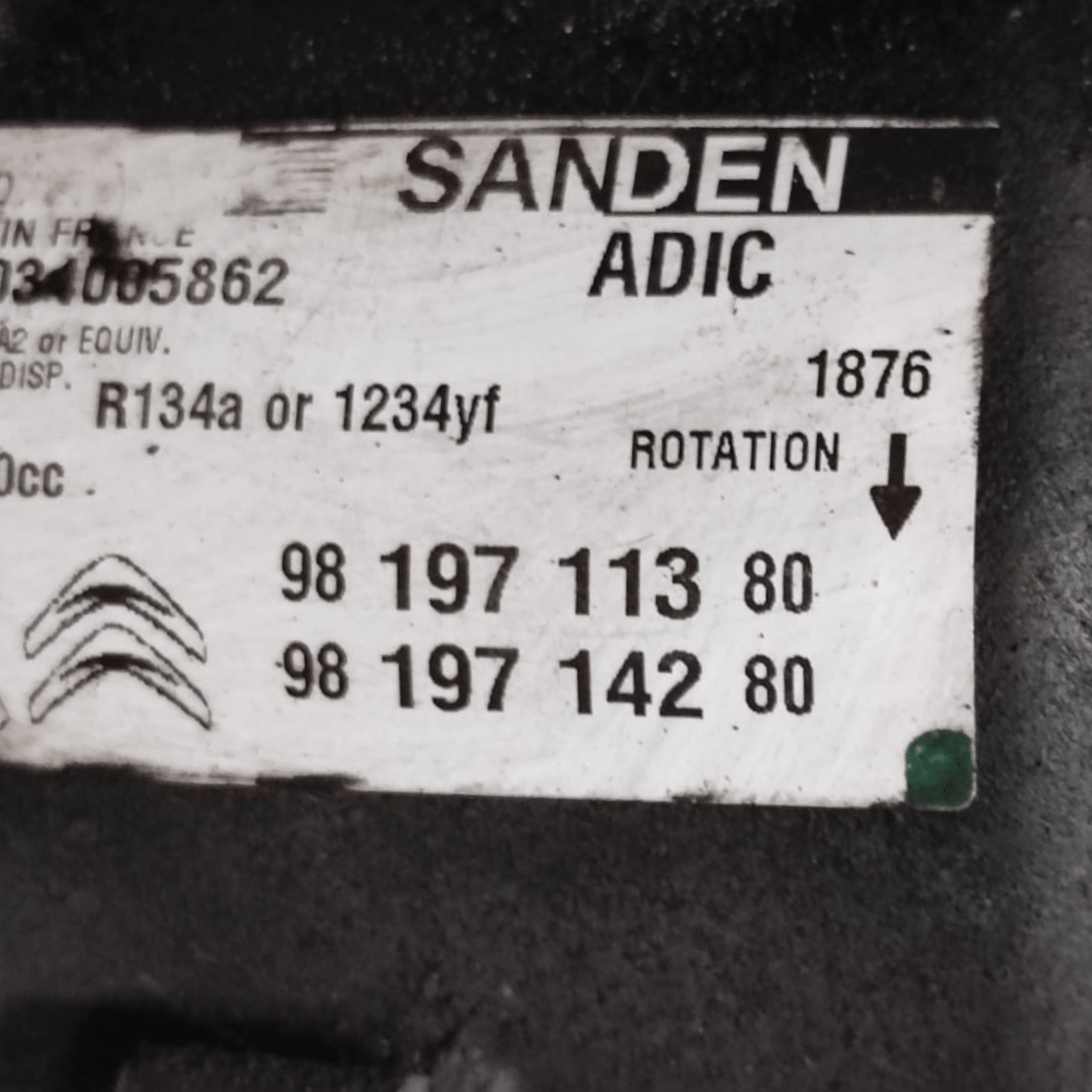 Compressore Aria Condizionata Peugeot 208 II Serie 1.2 Benzina COD: 9819711380 (2019-)
