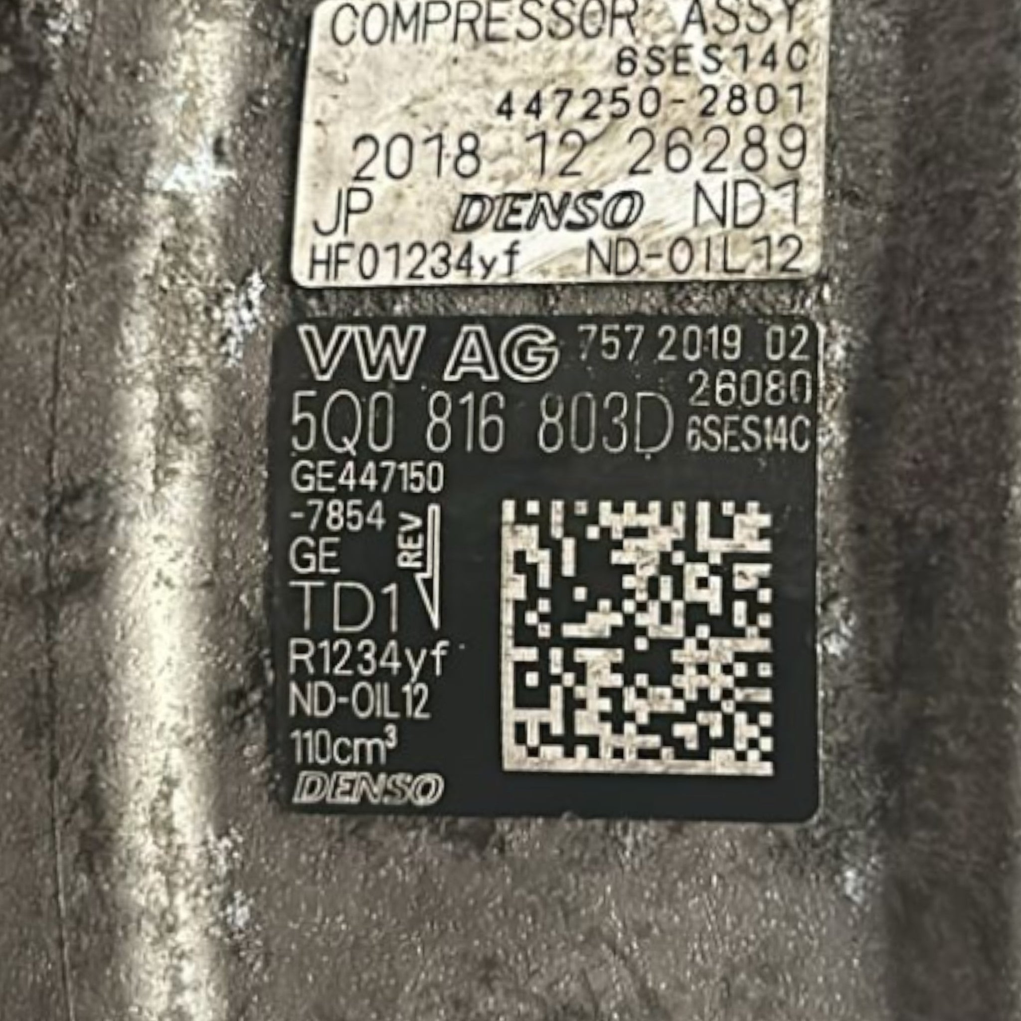 Compressore Aria Condizionata Volkswagen Golf VII cod.5Q0816803D 1.6 Diesel (2012 > 2019)