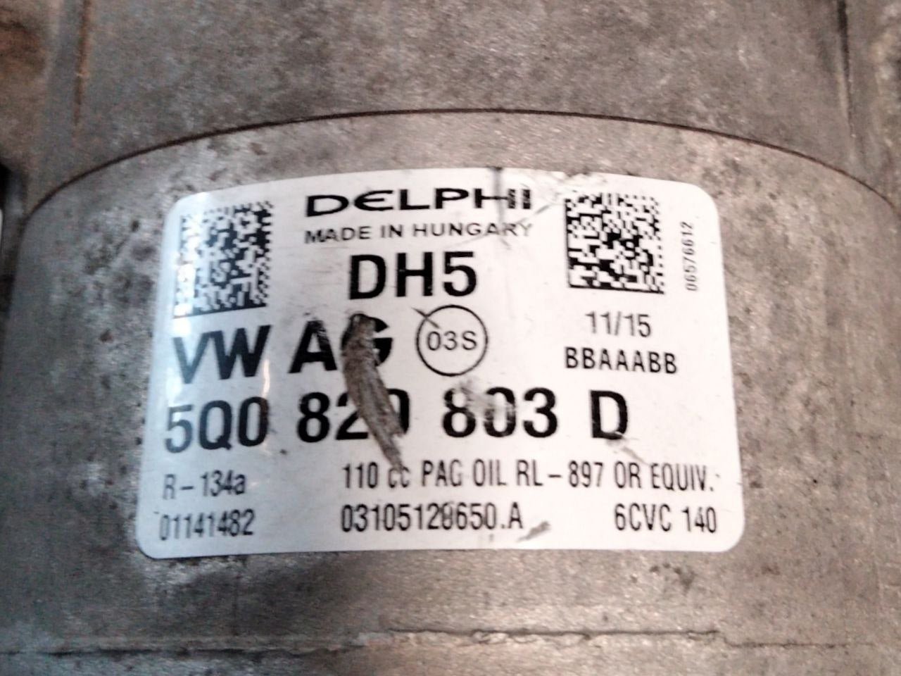 Compressore clima Volkswagen polo / Golf VII / audi A3 1.4 diesel (2009-2017)cod.5Q0820803D