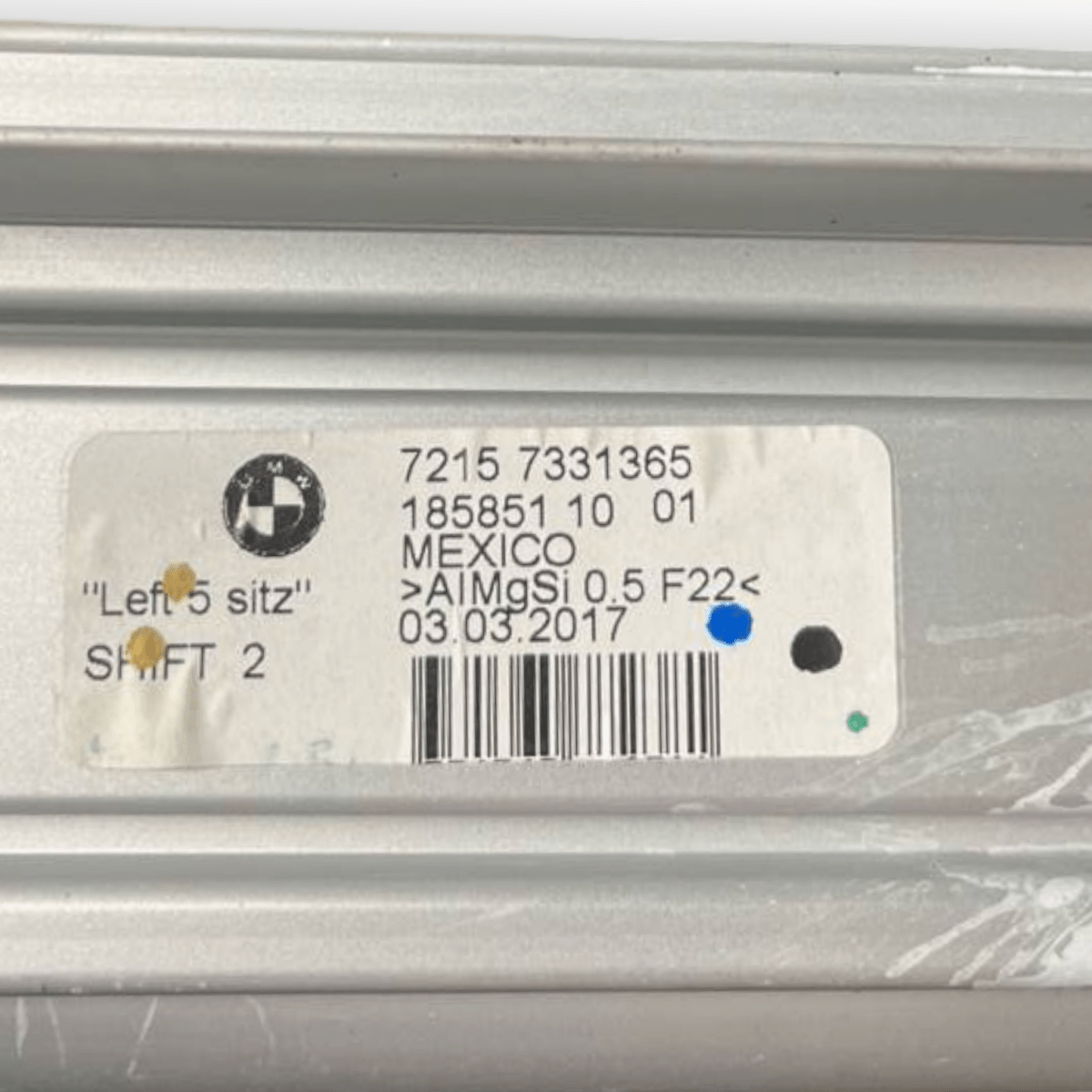 Coppia Guida / Binari Bagagliaio Posteriore Bmw X5 F15 (2013 al 2018) cod: 72157331365 / cod: 72157331366