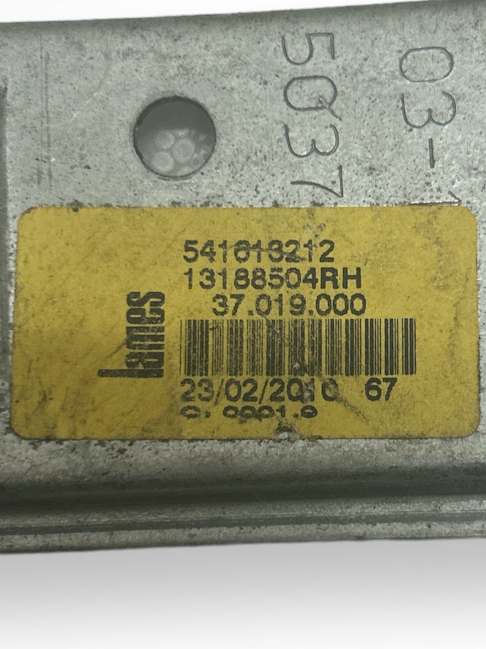 Cremagliera / Meccanismo Alzavetro / Alzacristallo Posteriore Destro (DX) Opel Corsa D (2006 al 2014) cod.541013212 cod.13188504RH