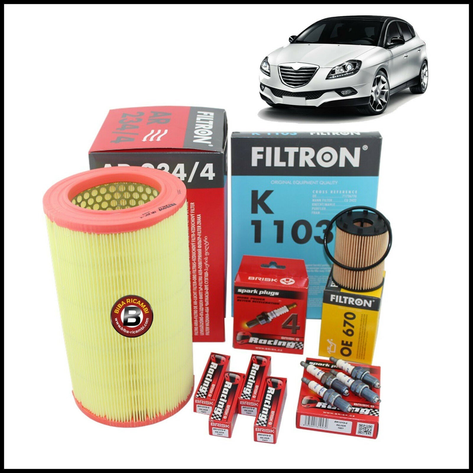 Kit Tagliando Filtri | Candele Per Lancia Delta III 1.400 T-Jet 103kw/140cv dal 2010&gt; BIBA-RICAMBI