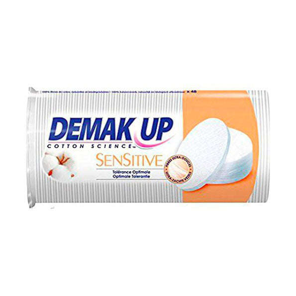 DEMAK'UP DISCHETTI STRUCCANTI COTONE SENSITIVE TONDI 48 PEZZI - BIBA-RICAMBI