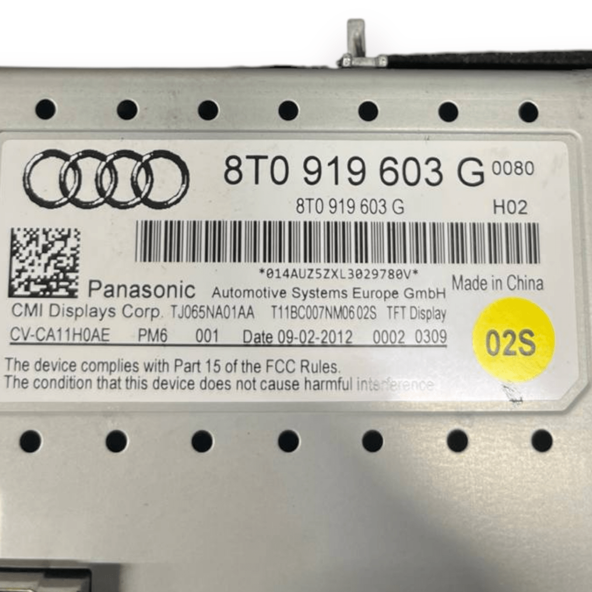Display / Schermo Multifunzione Audi A4 B8 (2007 al 2016) cod: 8T0919603G