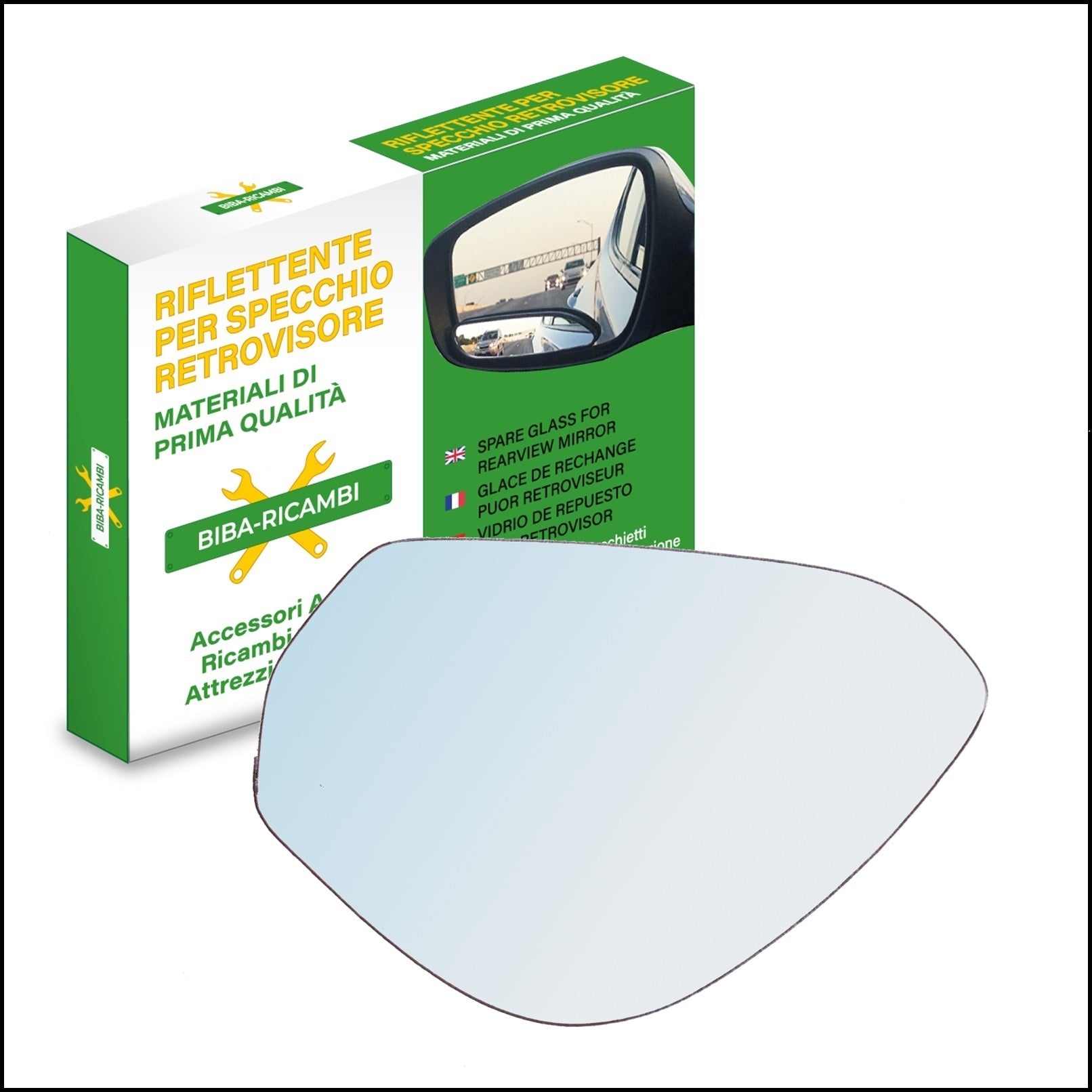 Vetro Specchietto Esterno Lato DX Compatibile Con MV Augusta Rivale BIBA-RICAMBI