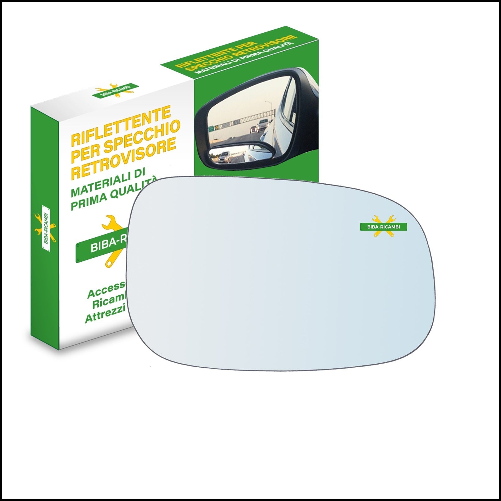 Vetro Specchio Retrovisore Lato Dx-Passeggero Per Volvo S60 I (384) solo dal 2007-2010 BIBA-RICAMBI