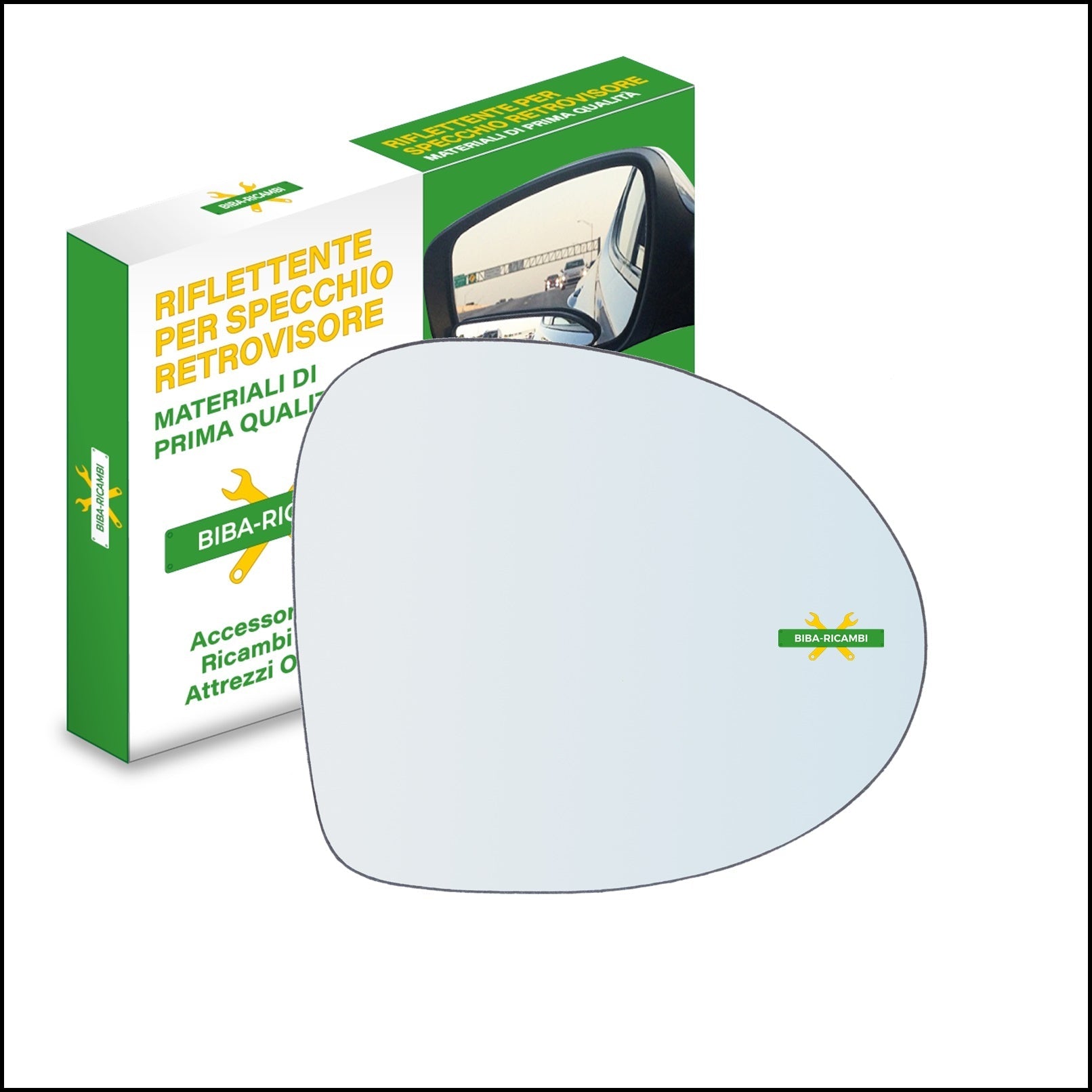 Vetro Specchio Retrovisore Cromato Lato Dx-Passeggero Per Renault Twingo II (CN0) dal 2007> BIBA-RICAMBI