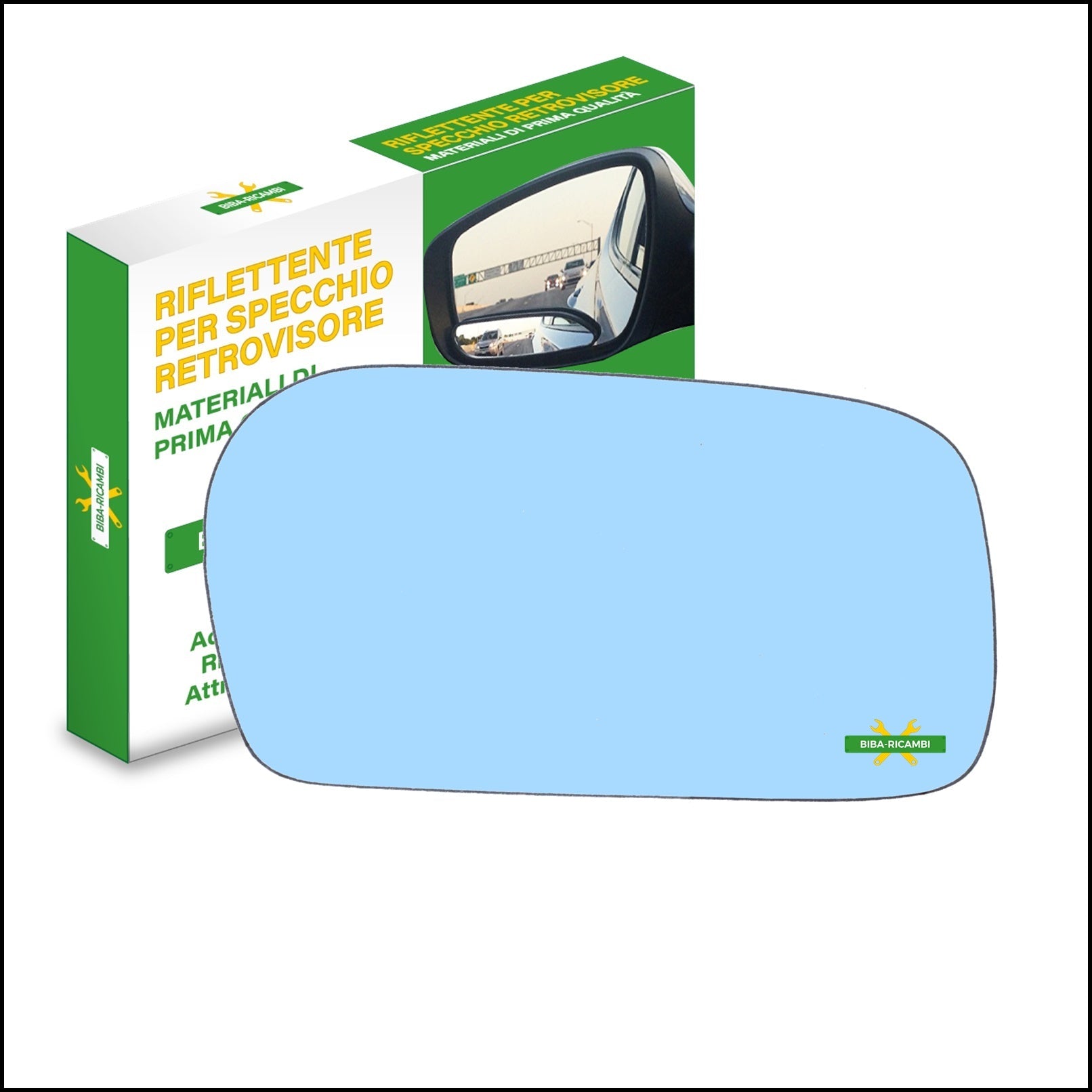 Vetro Specchio Retrovisore Azzuratto Lato Dx-Passeggero Per Audi 100 (4A,C4) dal 1990-1994 BIBA-RICAMBI