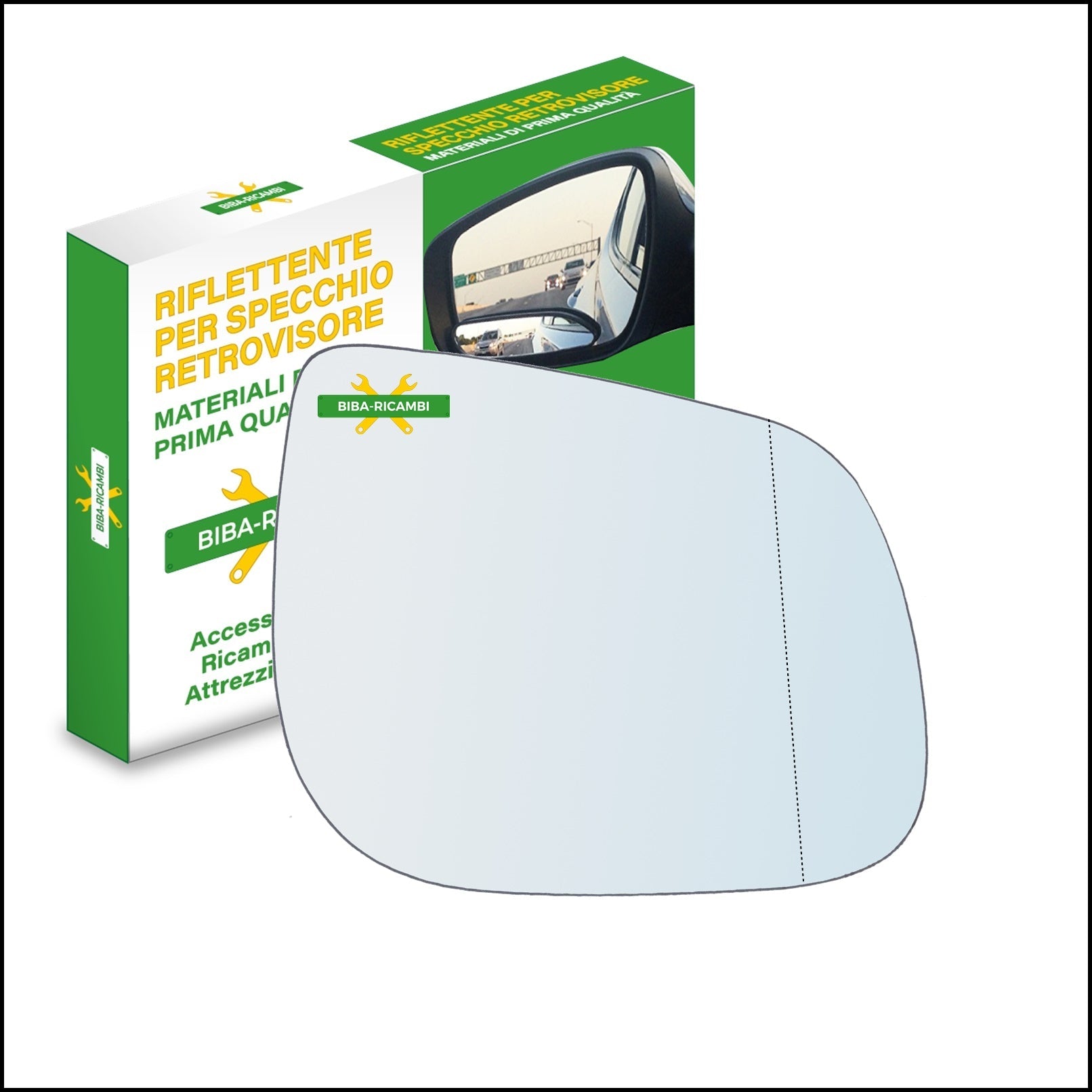 Vetro Specchio Retrovisore Asferico Lato Dx-Passeggero Per Kia Picanto II (TA) dal 2011> BIBA-RICAMBI