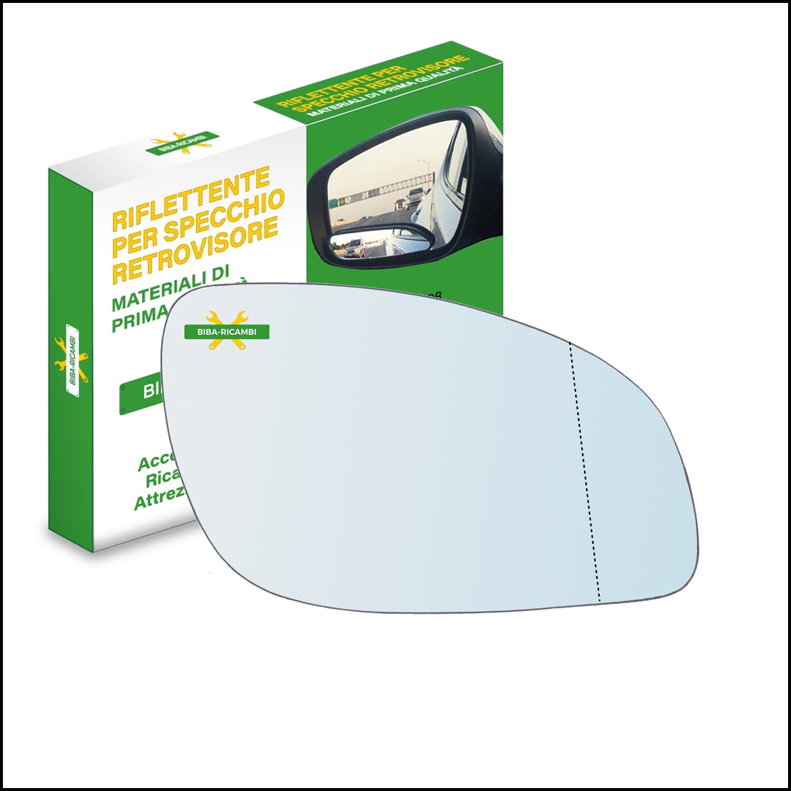 Vetro Specchio Retrovisore Asferico Lato Dx-Passeggero Per Opel Vectra C (Z02) dal 2002-2009 BIBA-RICAMBI