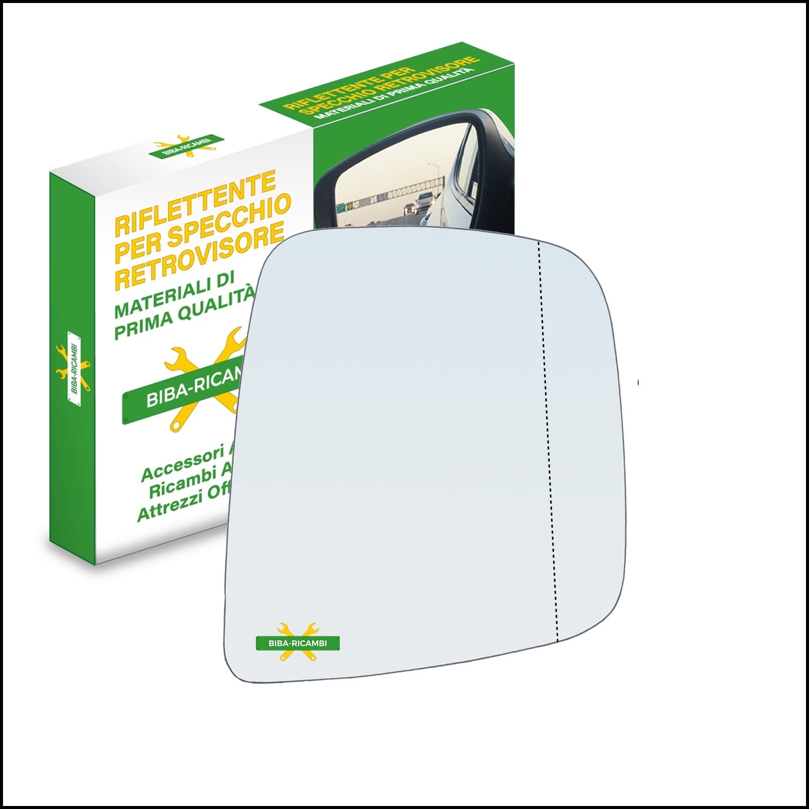 Vetro Specchio Retrovisore Asferico Lato Dx-Passeggero Per Nissan NV200 / Evalia dal 2010> BIBA-RICAMBI