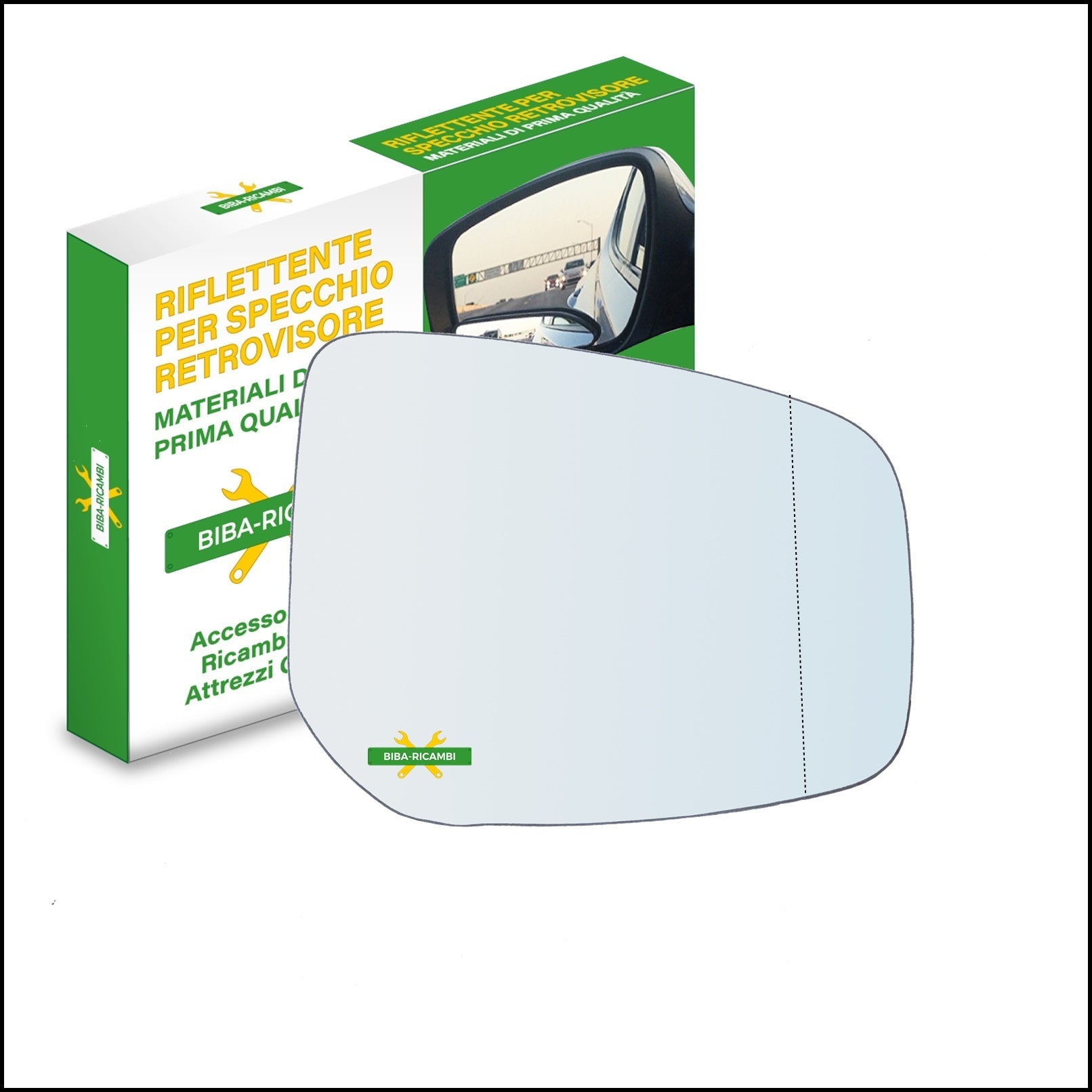 Vetro Specchio Retrovisore Asferico Lato Dx-Passeggero Per Mitsubishi Mirage (A0_A) dal 2012> BIBA-RICAMBI
