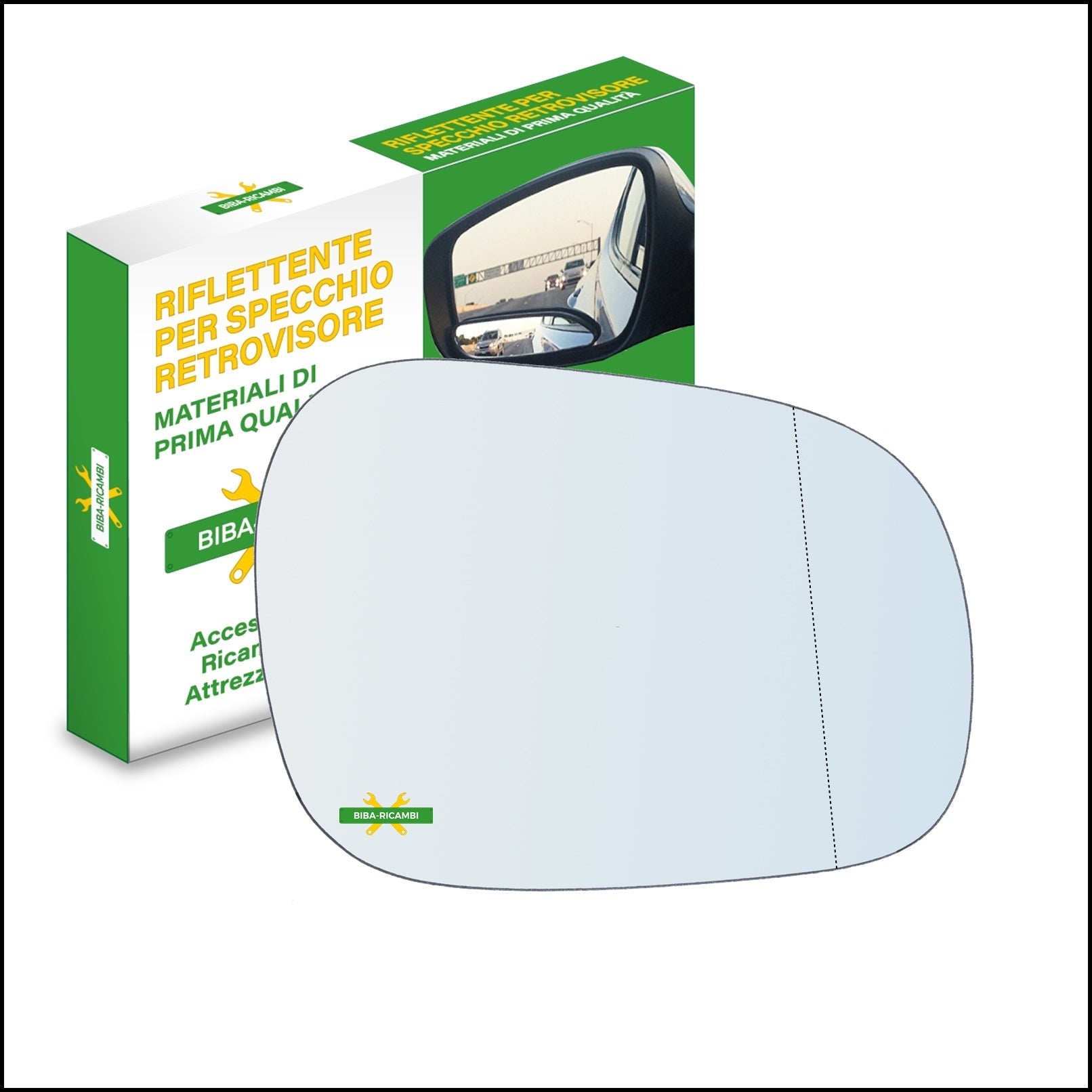Vetro Specchio Retrovisore Asferico Lato DX Compatibile Grand Vitara I (FT) dal 1998-2006 BIBA-RICAMBI