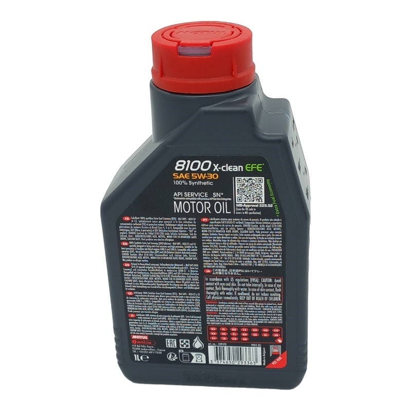 Motul 5W30 8100 X-Clean Efe | Acea C2-C3 | 100% Sintetico BIBA-RICAMBI