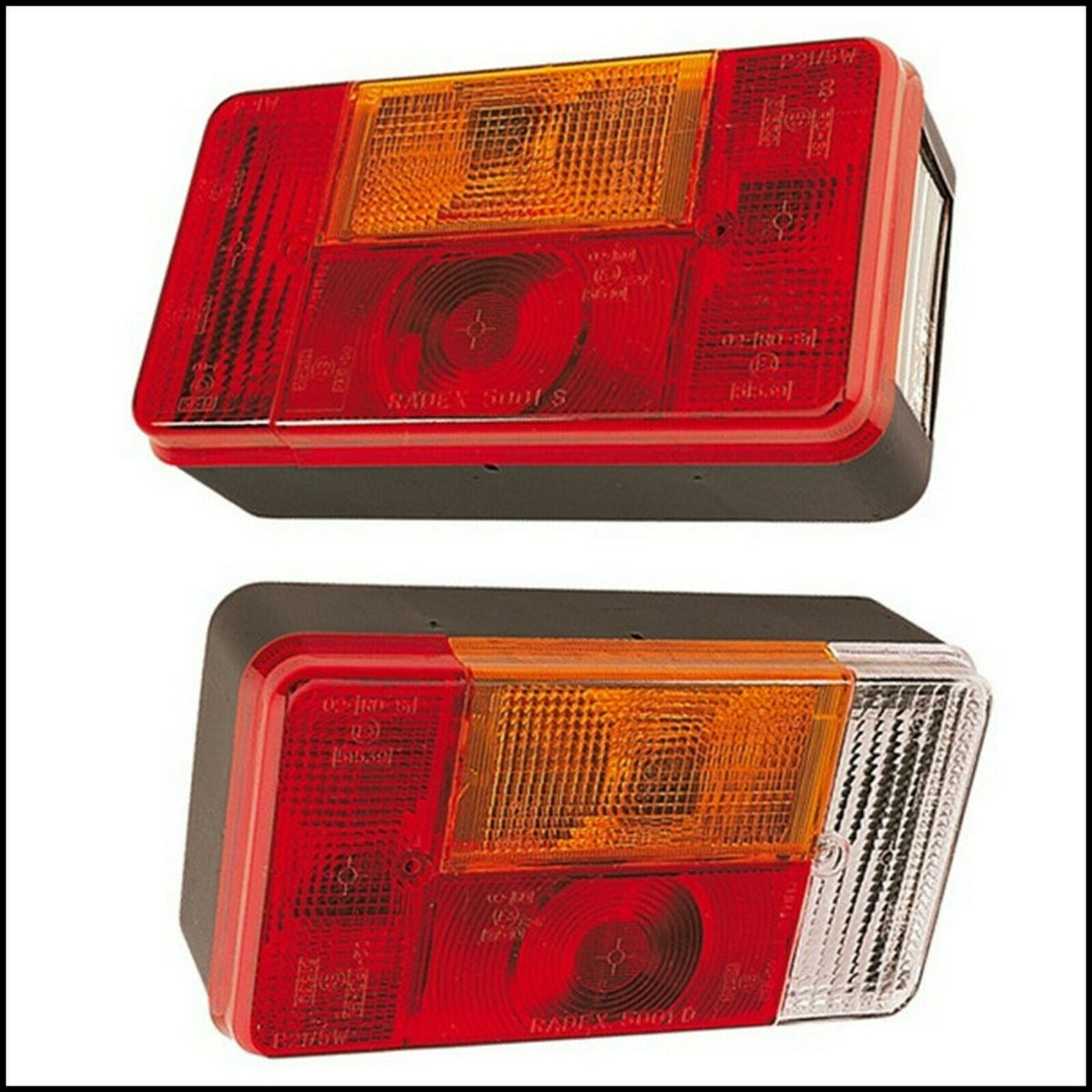 Fari Stop Fanali Posteriori Autocarro Roulotte Rimorchio Originali Radex (2 pzz) BIBA-RICAMBI
