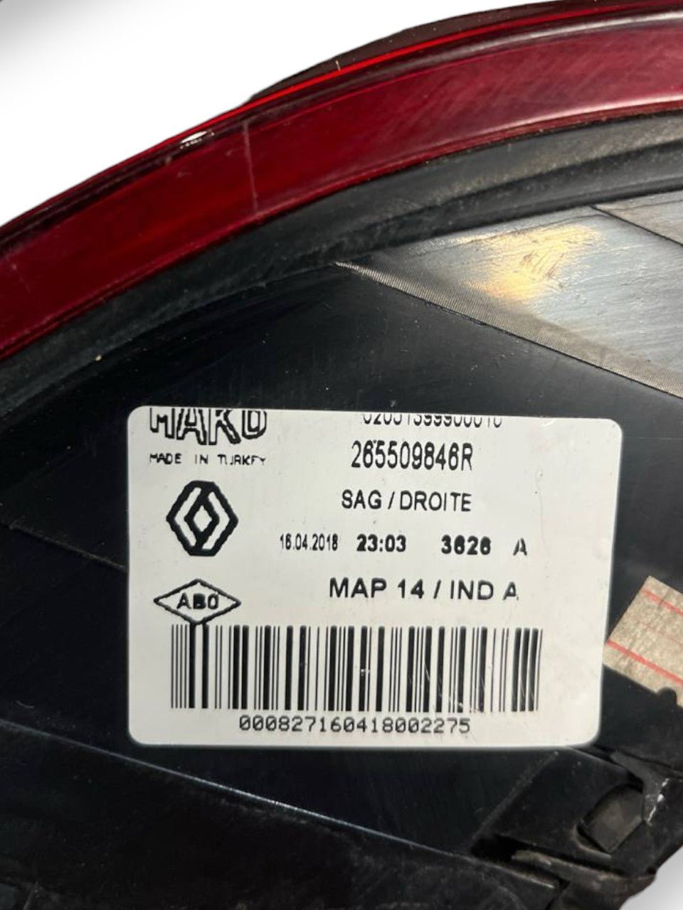 Fanale / Stop Alogeno posteriore esterno destro (dx) Renault Clio IV (2012 al 2021) cod: 265509846R