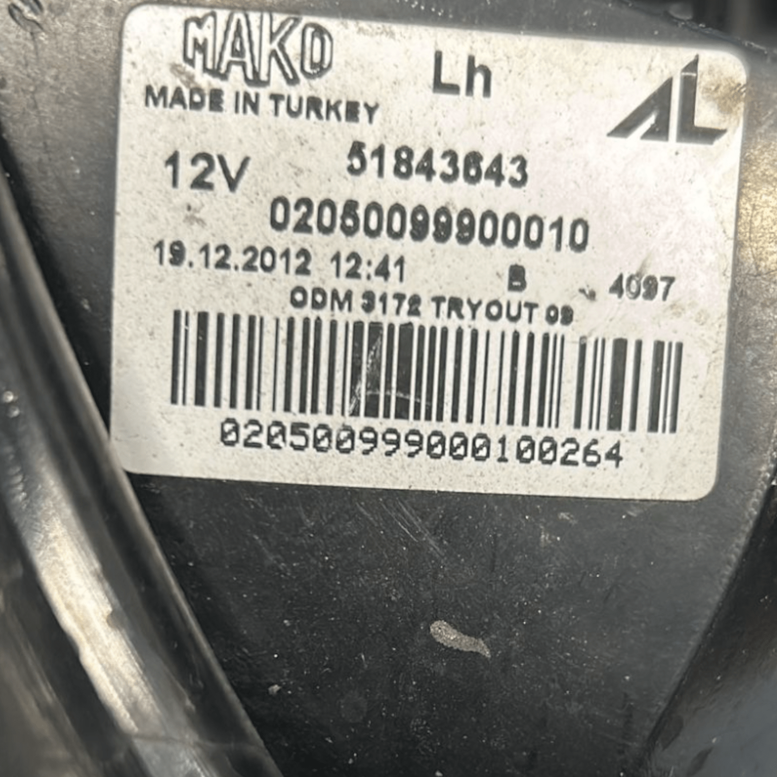 Fanale / Stop Alogeno Posteriore Sinistro Fiat Panda 312 cod:51843643 (2012 >)