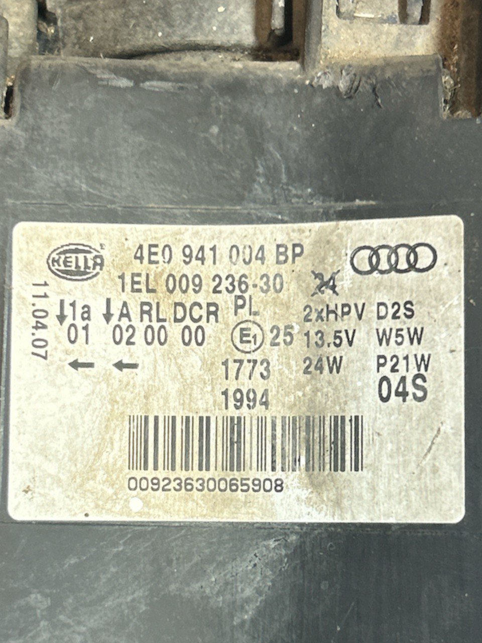 Faro / Fanale Anteriore Destro (DX) Audi A8 (4E) (2002 > 2009) cod . 4E0941004BP