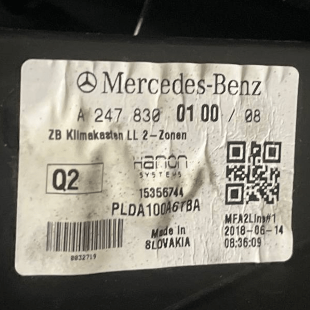 Gruppo Stufa Mercedes - Benz Classe A W177 (2018 -) cod: A2478300100