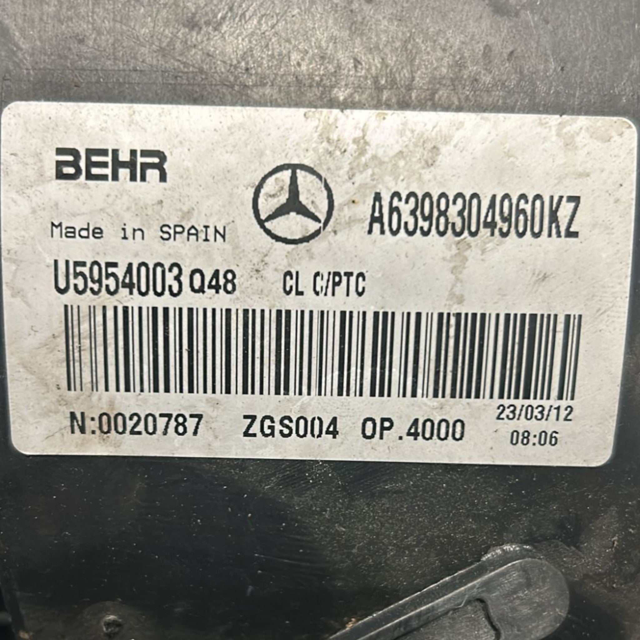 Gruppo Stufa Mercedes Benz Viano W639 2.2 Diesel (2003 > 2013) cod:A6398304960KZ