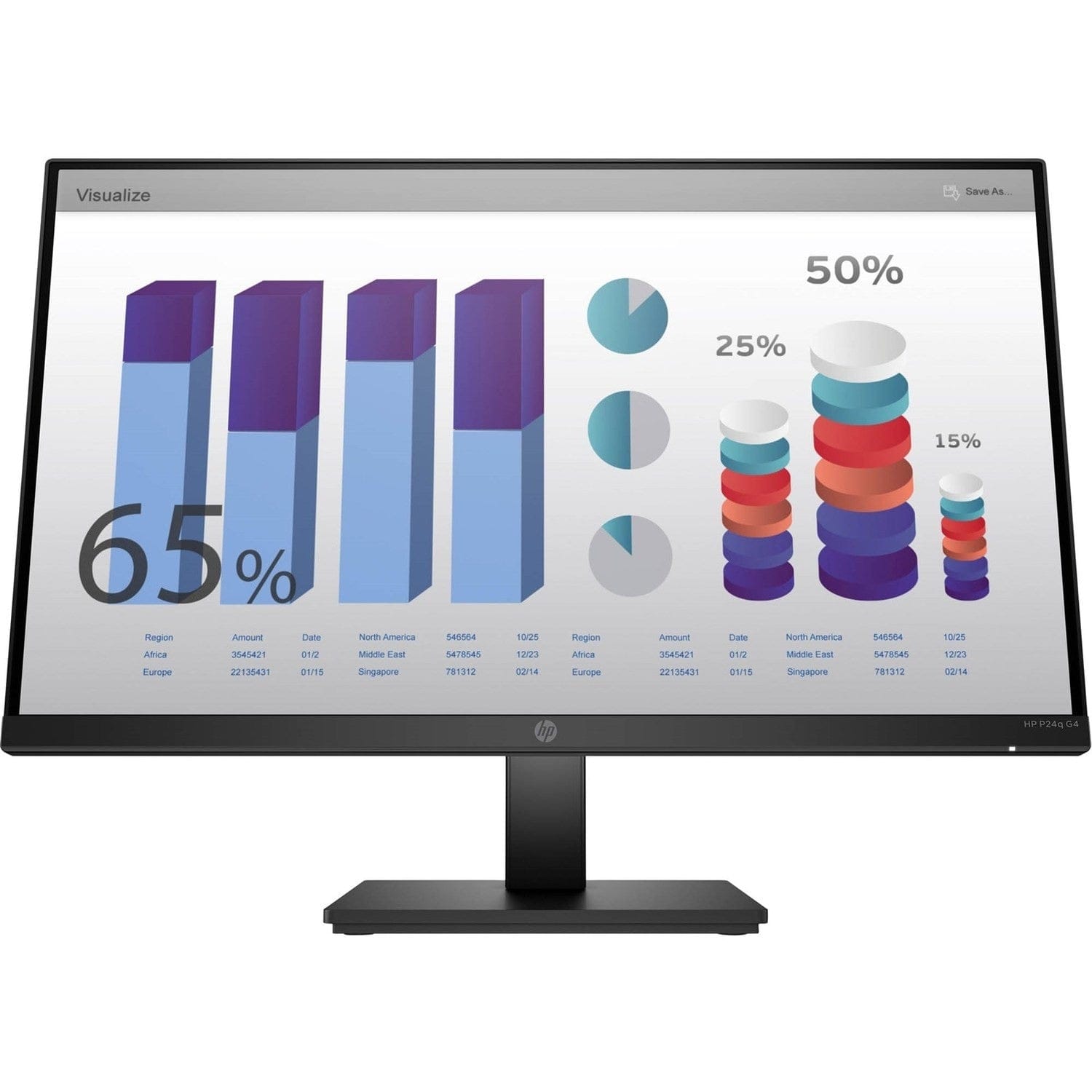 Monitor HP 8MB10AT P24q G4 23.8"QHD IPS, HDMI, DisplayPort (A) - BIBA-RICAMBI
