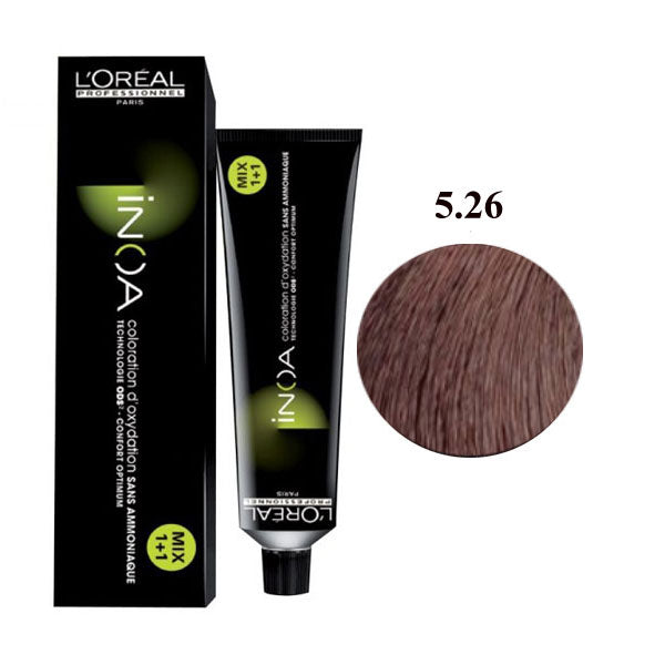 L'OREAL PROFESSIONNEL INOA CASTANO CHIARO IRISE ROSSO 5,26