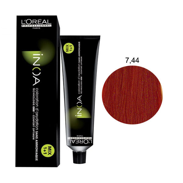 L'OREAL PROFESSIONNEL INOA BIONDO RAME PROFONDO 7,44 - BIBA-RICAMBI