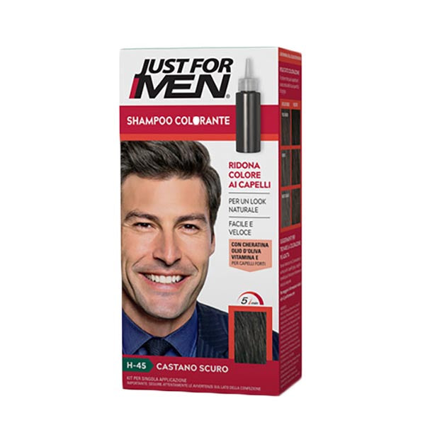 JUST FOR MEN SHAMPOO COLORANTE CASTANO SCURO - BIBA-RICAMBI