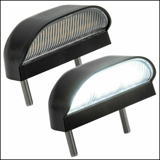 COPPIA FANALINI LUCI TARGA UNIVERSALI 12-24V CON LUCE FREDDA BIBA-RICAMBI
