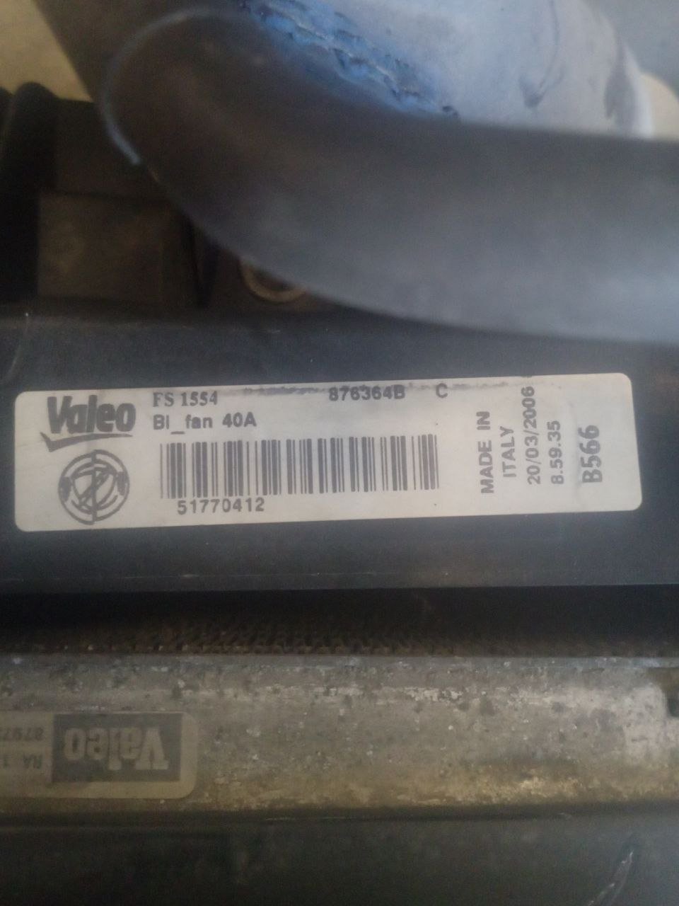 Kit Radiatore Completo Fiat Croma 1.9 diesel (2006) cod: 51770412 / 876364B