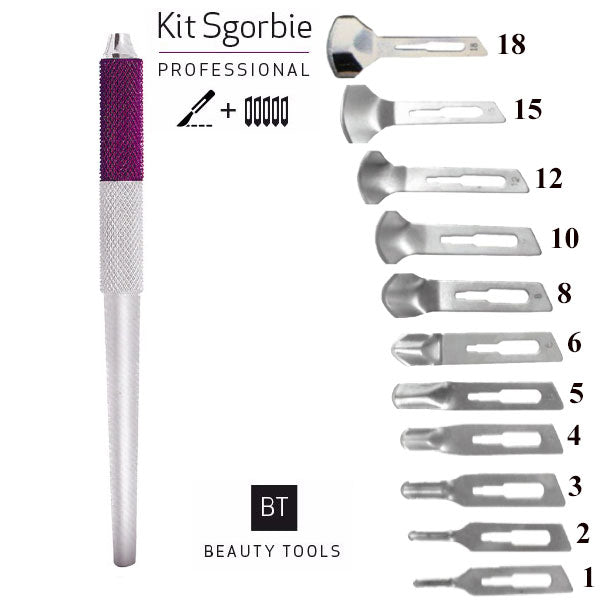 KIT PROF MANICO SGORBIE+ LAME 2 PZ X 1,2,3,4,5,6,8,10,12,15,18 - BIBA-RICAMBI