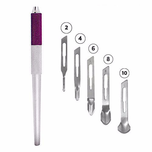 KIT PROFESSIONALE MANICO SGORBIE + LAME 2 PEZZI X 2,4,6,8,10 - BIBA-RICAMBI