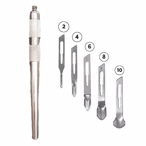 KIT PROFESSIONALE MANICO SGORBIE + LAME 2 PEZZI X 2,4,6,8,10 - BIBA-RICAMBI