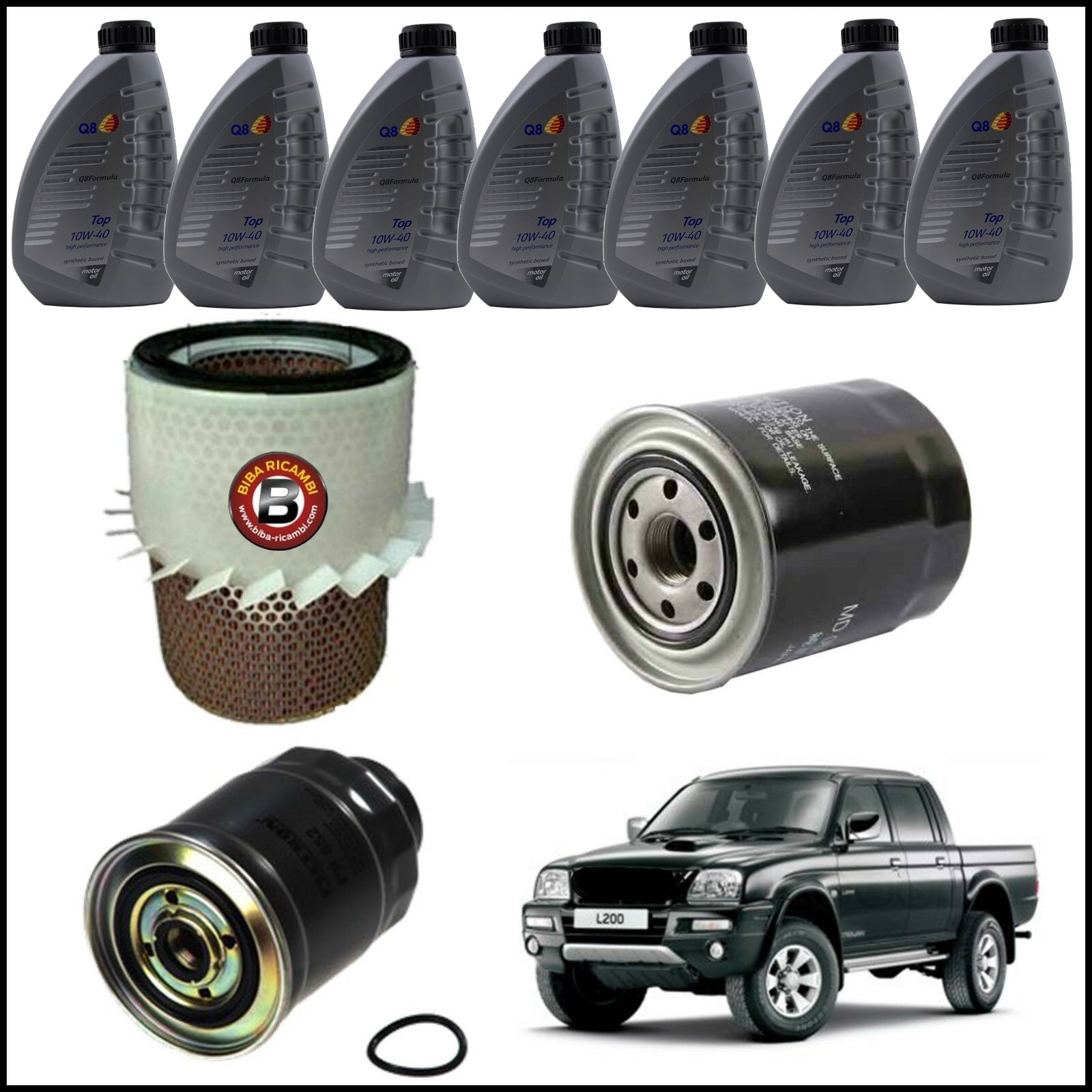 Kit Tagliando Olio | Filtri Per Mitsubishi L200 2.500 TD 73kw/99cv dal 1996&gt; BIBA-RICAMBI