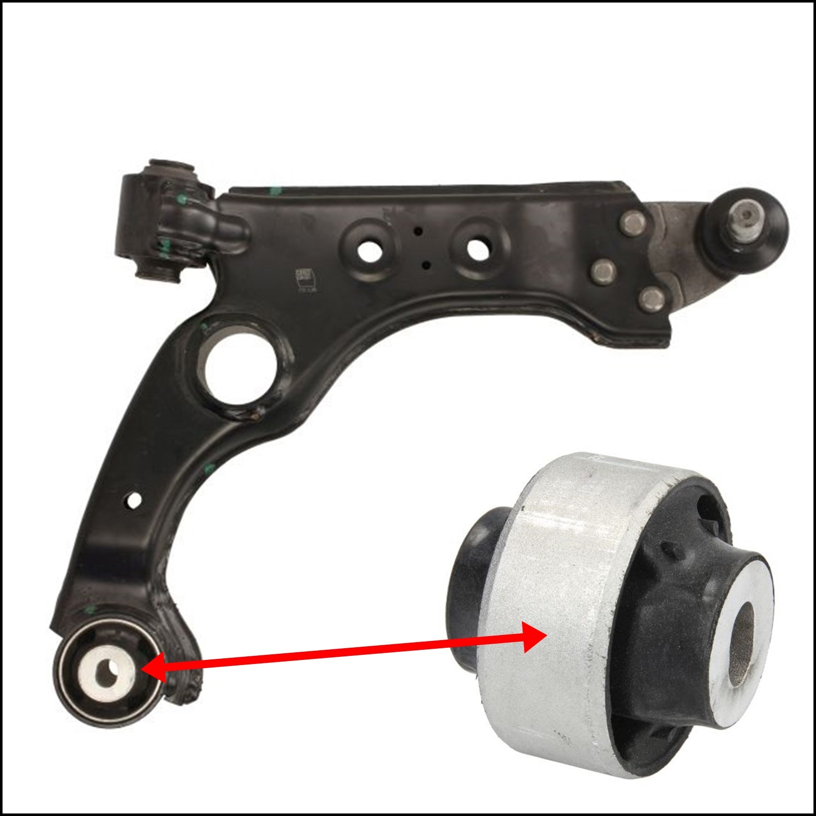 C. Silent Block Per Braccio Sospensione Anteriore Lato Dx-Passeggero BIBA-RICAMBI
