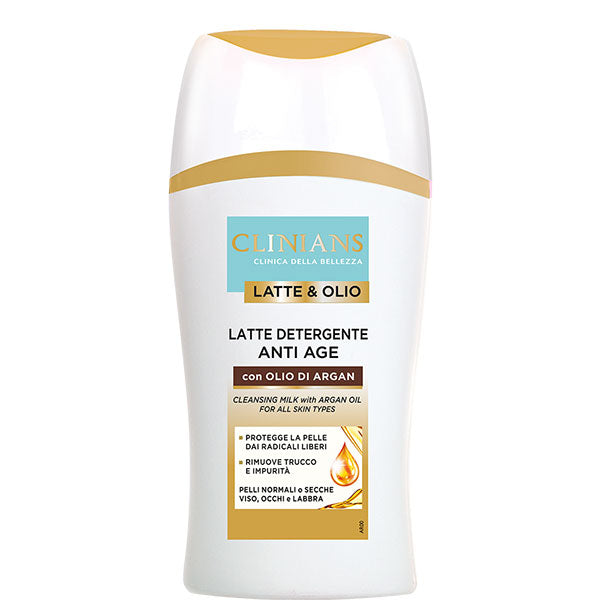 CLINIANS LATTE&OLIO LATTE DETERGENTE ANTI AGE ARGAN 200 ML - BIBA-RICAMBI