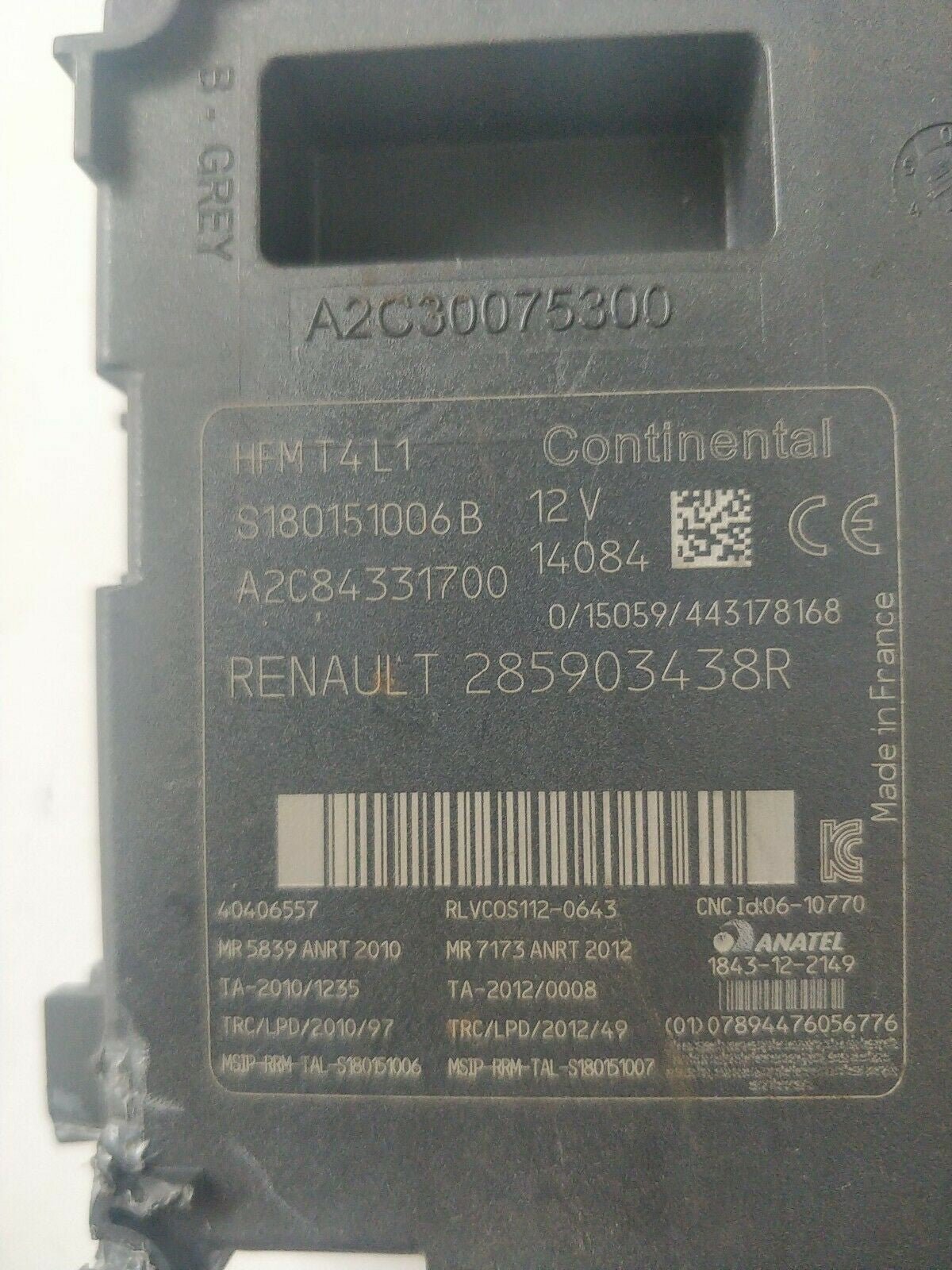 Lettore + Scheda Accensione Renault Clio 2014 Originale 285903438R / A2C84331700 - BIBA-RICAMBI