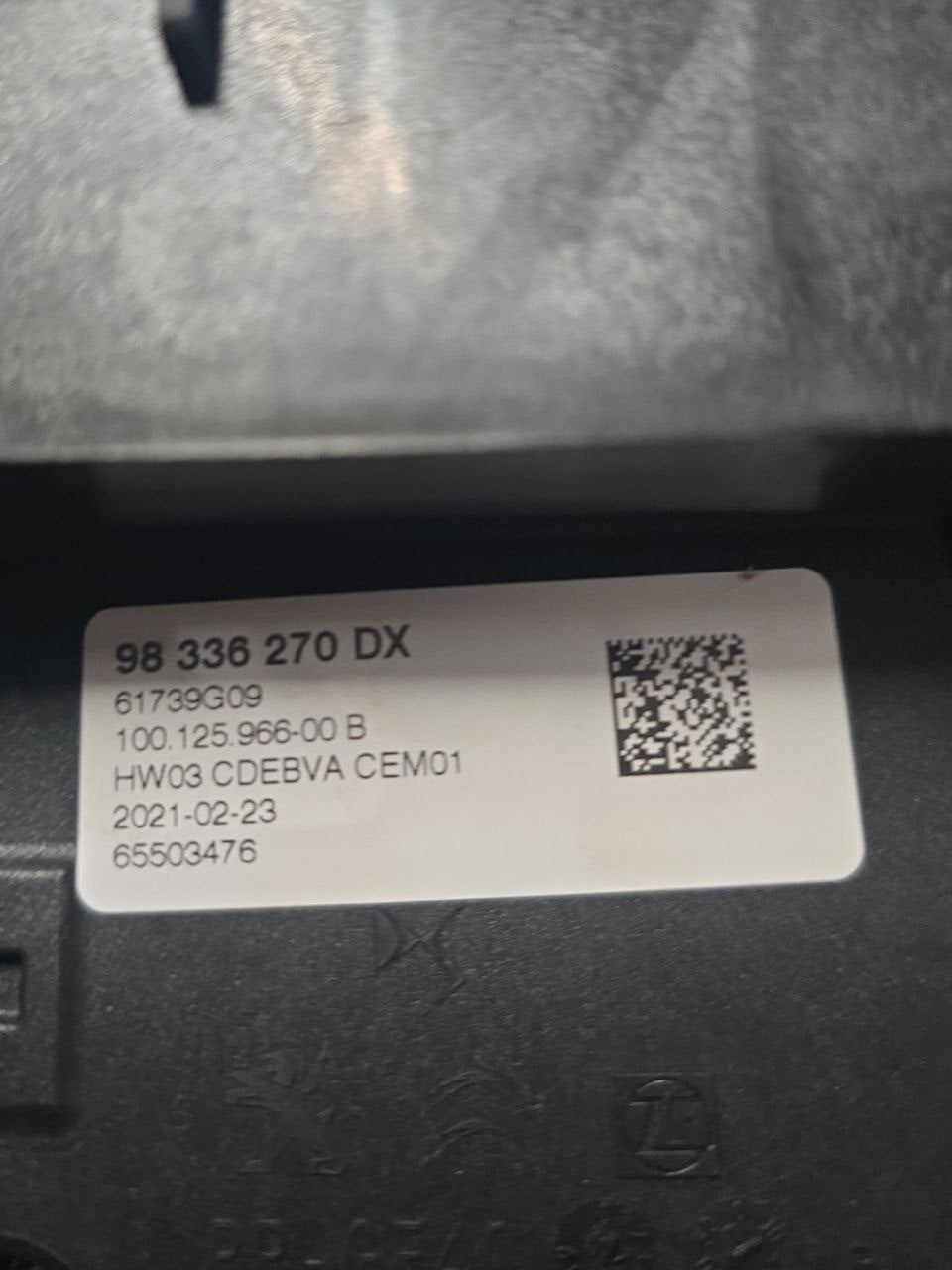 LEVA DEL CAMBIO AUTOMATICO PEUGEOT 308 1.6 DIESEL  (2013-2021) Cod : 98336270DX