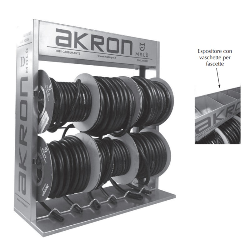 Espositore Tubi Carburante Con 6 Bobine Marca Akron BIBA-RICAMBI