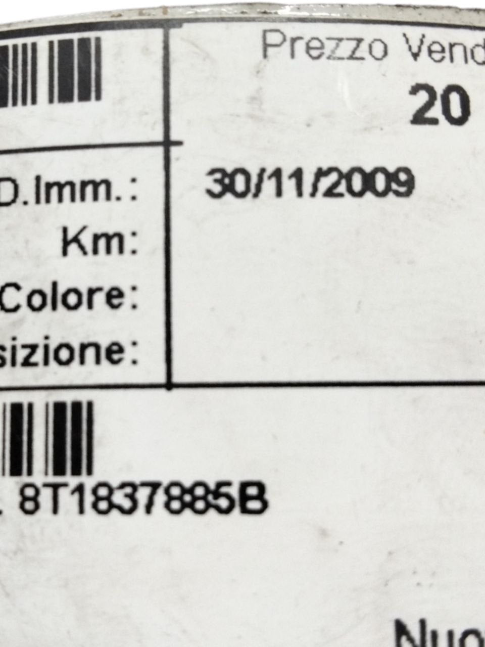 Maniglia esterna porta anteriore sinistra sx Audi A5 8T (2011-2018) cod.8T1837885B