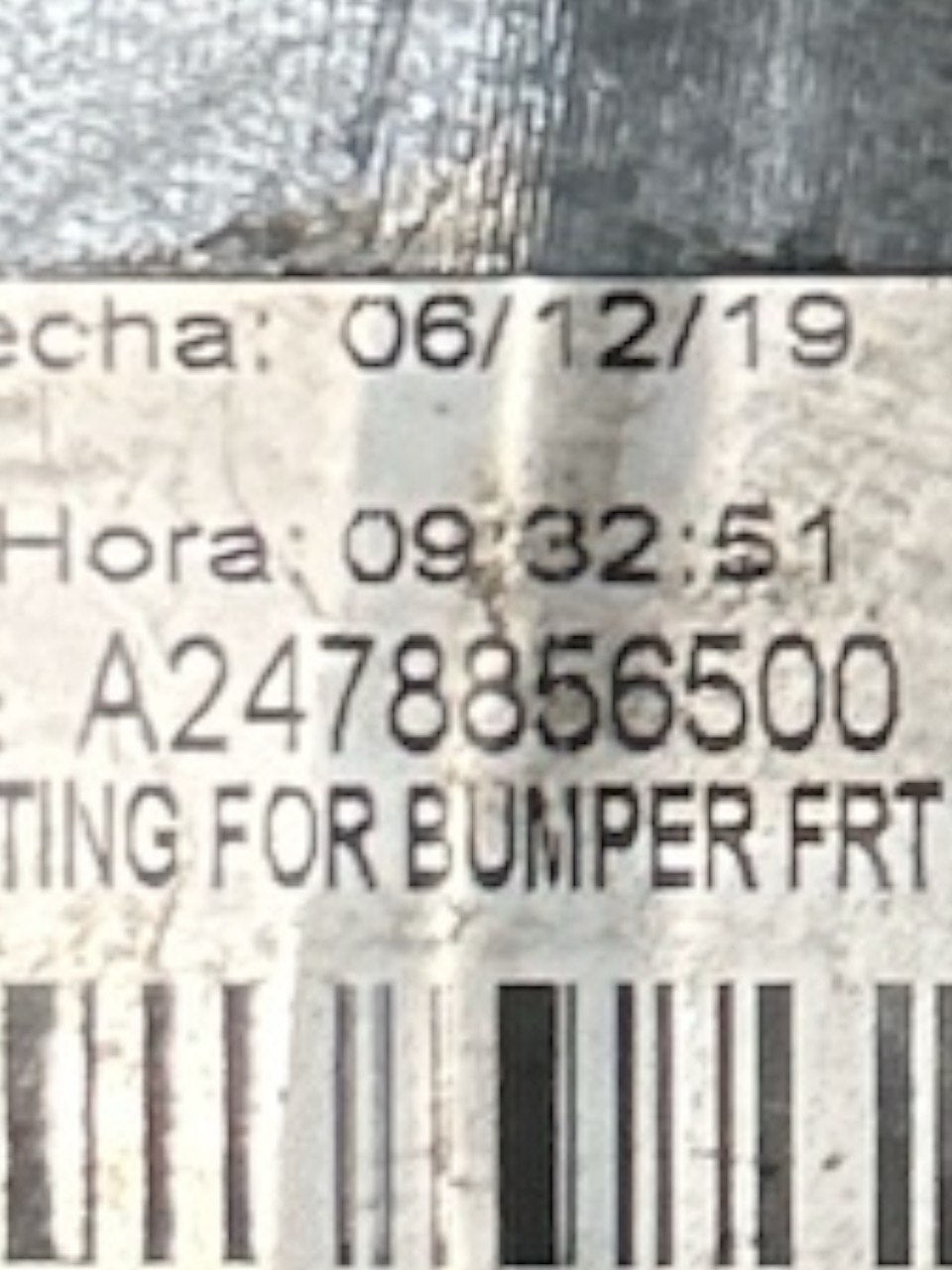 Mercedes Benz GLB (X247) (2019 > ) cod . A2478856500 Modanatura Paraurti Anteriore Superiore