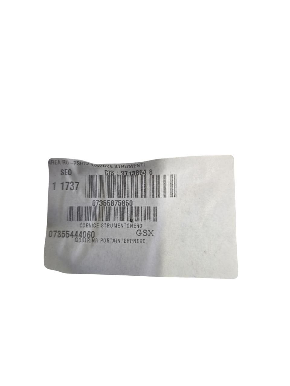 MODANATURA INTERNA CRUSCOTTO + PULSANTIERA FIAT PANDA 312 Cod : 07355875850 (2012> )