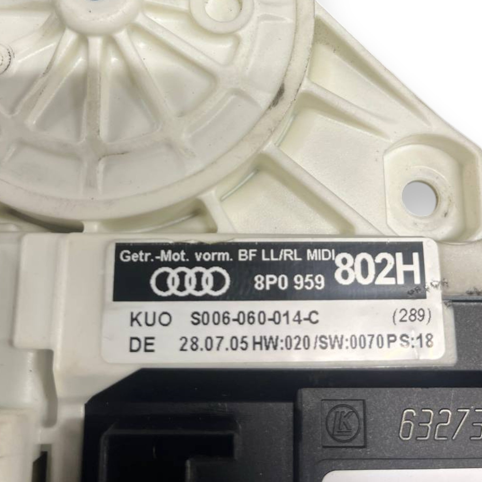 Motorino Alzavetro / Alzacristallo anteriore destro (dx) Audi A3 8P (2003 al 2013) cod: 8P0959