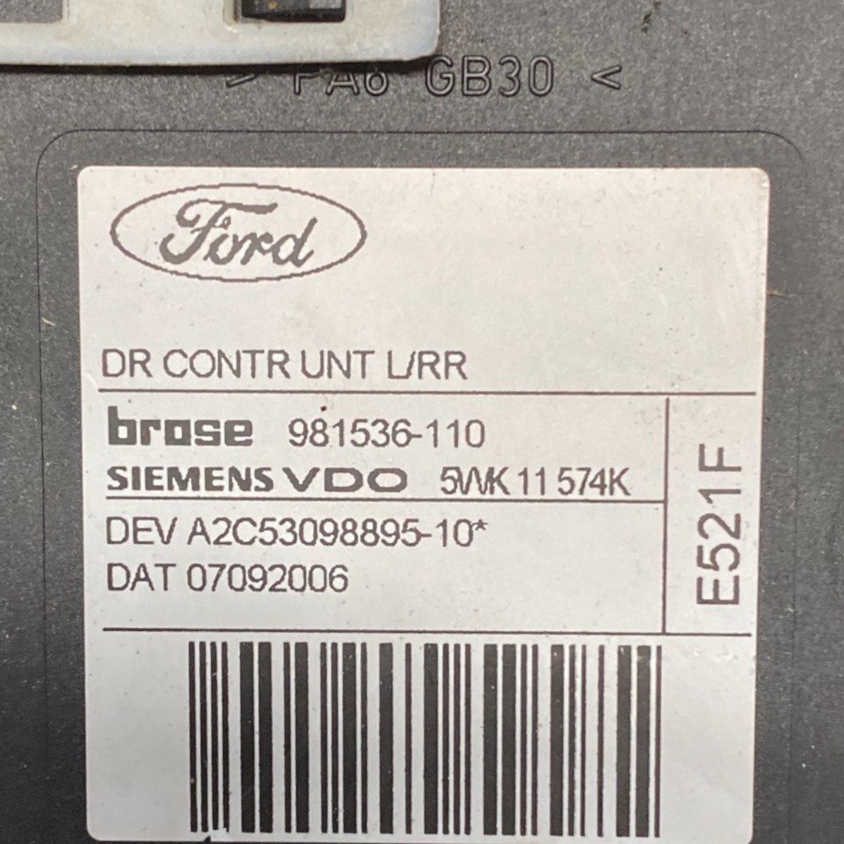 Motorino alzavetro posteriore sinistro (sx) ford c-max (2015-2019) Cod: 981536-110